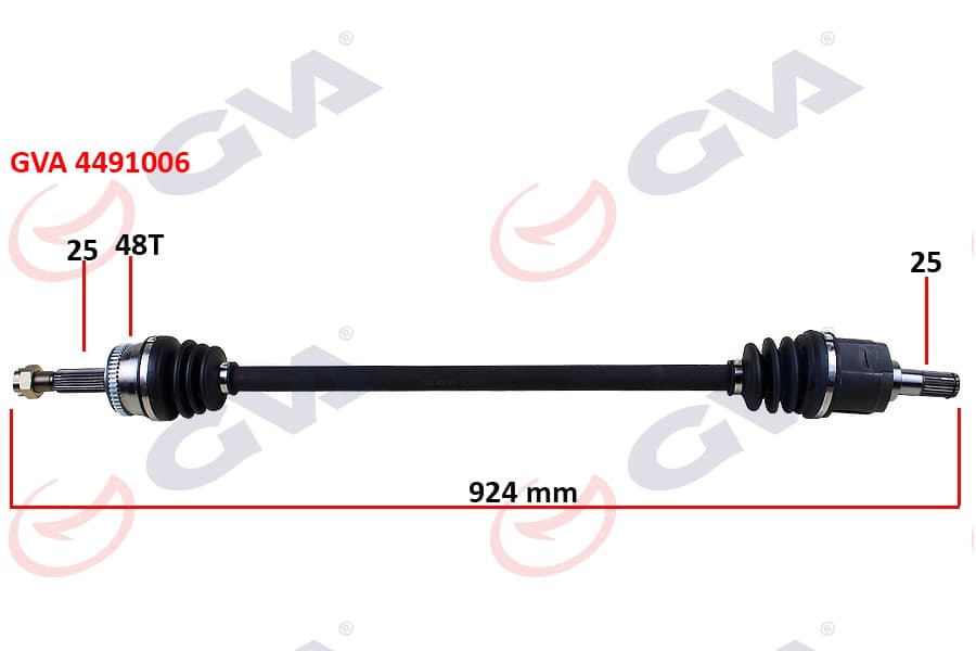 Komple Aks Sağ Hyundai Accent Era 1.4L 1.6L G4EE G4ED Benzinli 06-10 Abs Li 25x25 - Abs 48 Diş Komple Boy 924mm