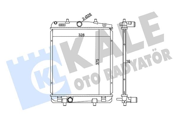 X Radyatör P107-C1 DV4TD 1.4HDI 8V-Toyota Aygo D4D Mekanik 375x328x16 Al-PL-BRZ