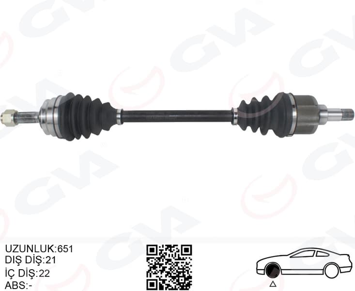 Komple Aks Sol Peugeot P208 12>19 Citroen C3 16> 1.0-1.2-1.4-1.6 VTi 1.4 HDi-1.6 Bluehdi 21x22x665