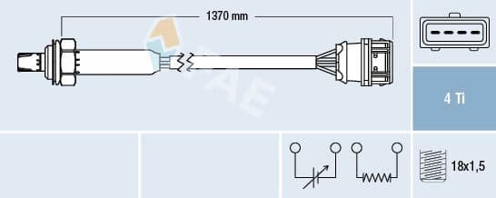 Oksijen Sensörü OTA4N-5D1 Volvo S40 2.0T4 97-04 1362MM